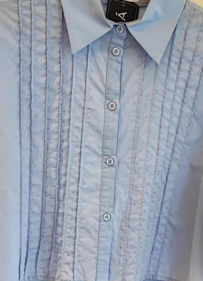 Camisa alforzas brillos