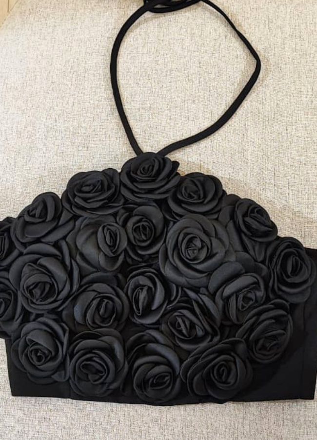 Set Corset flores black