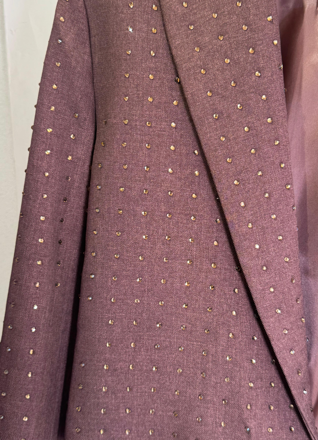 Blazer corto Coffee brillos