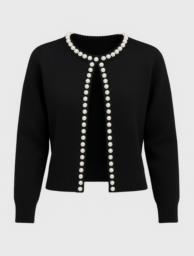 Saco Cardigan Perla – Negro