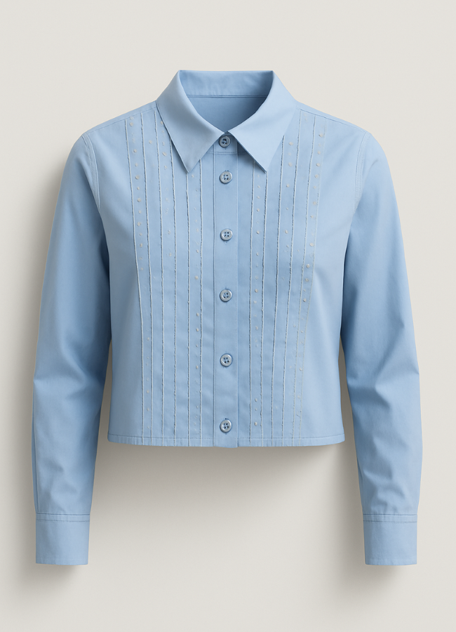 Camisa alforzas brillos