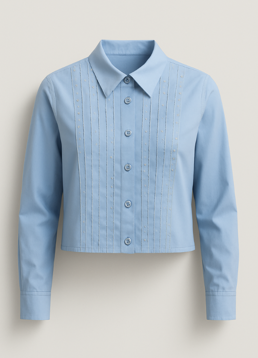 Camisa alforzas brillos