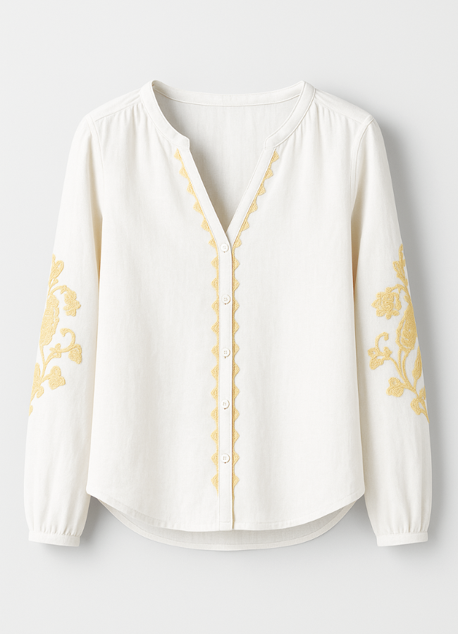 Camisa Blanca Bordada