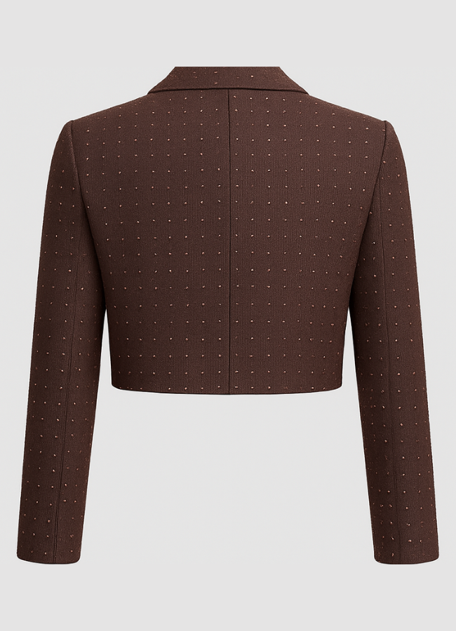 Blazer corto Coffee brillos
