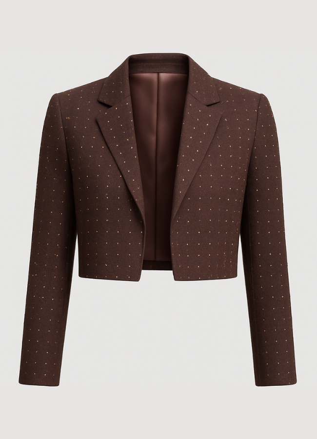 Blazer corto Coffee brillos
