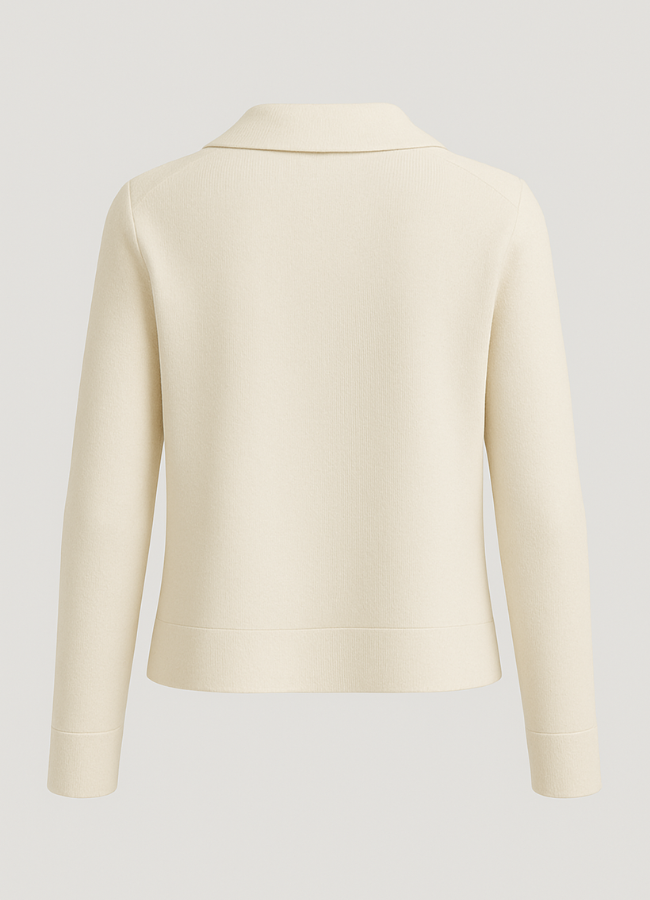 Saco crema botón flor dorado