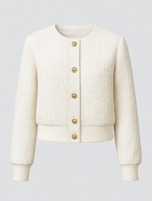 Ivory Grid Blazer