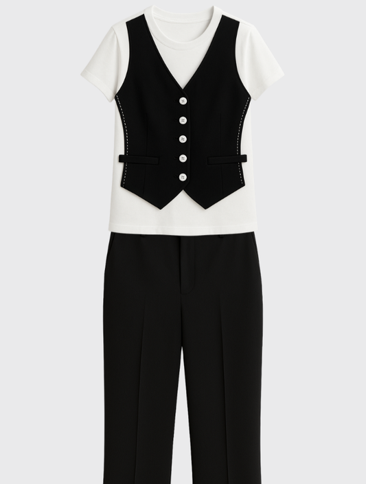 Set Camiseta y pantalon gris y negro