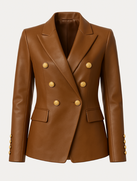 Blazer Cuerina Cruzado