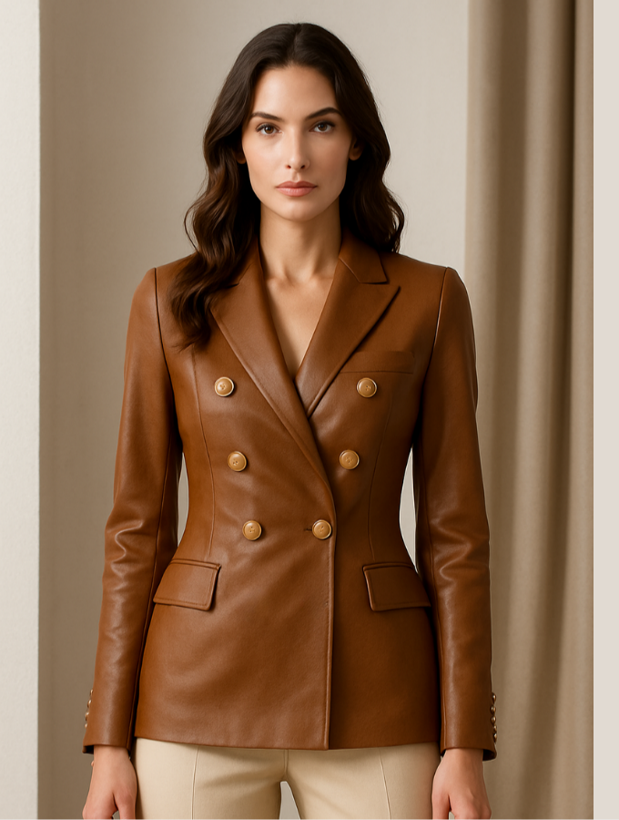 Blazer Cuerina Cruzado