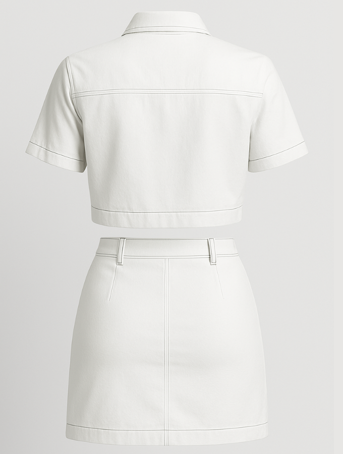 Set y blusa falda White