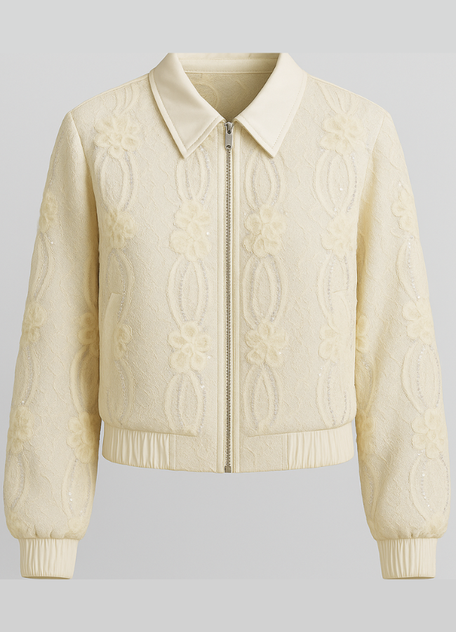 Chaqueta lentejuelas con cuello