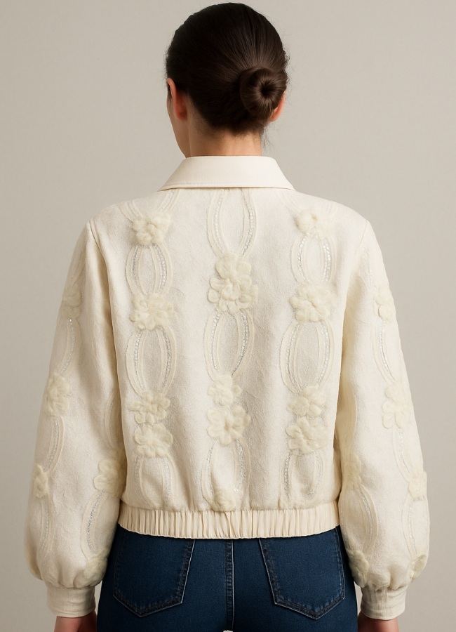 Chaqueta lentejuelas con cuello