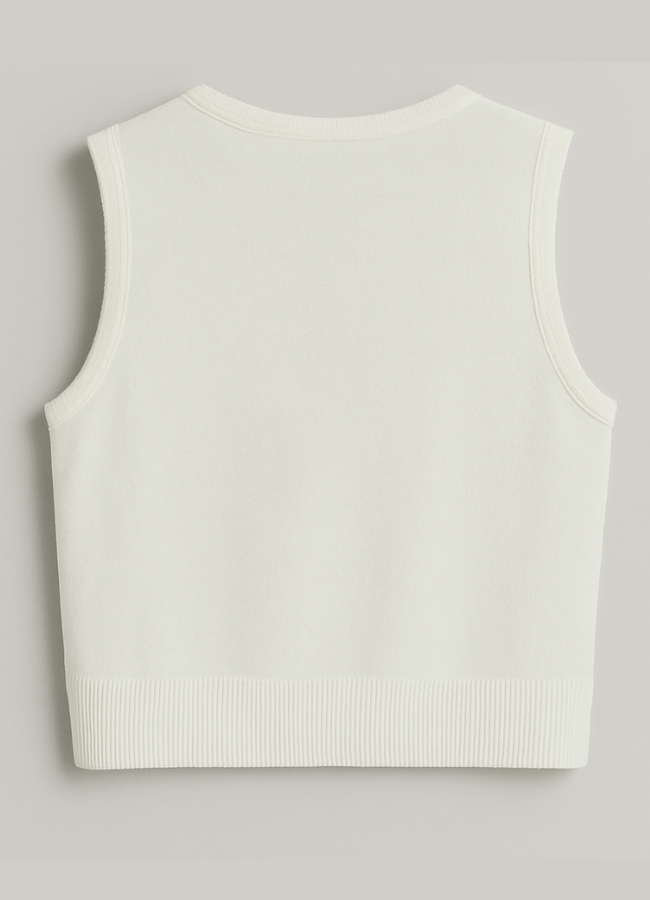 Chaleco encaje Flores Beige