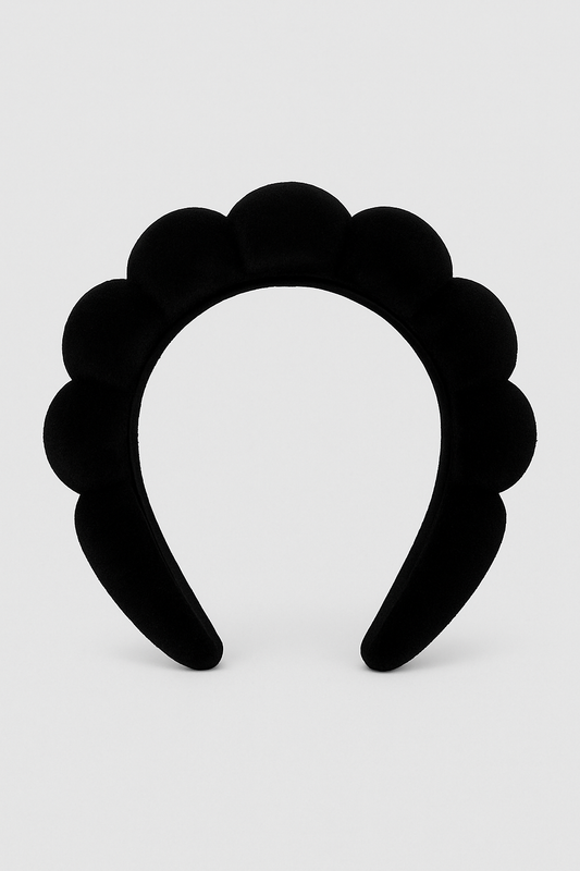 Diadema Escalonada en Terciopelo Negro