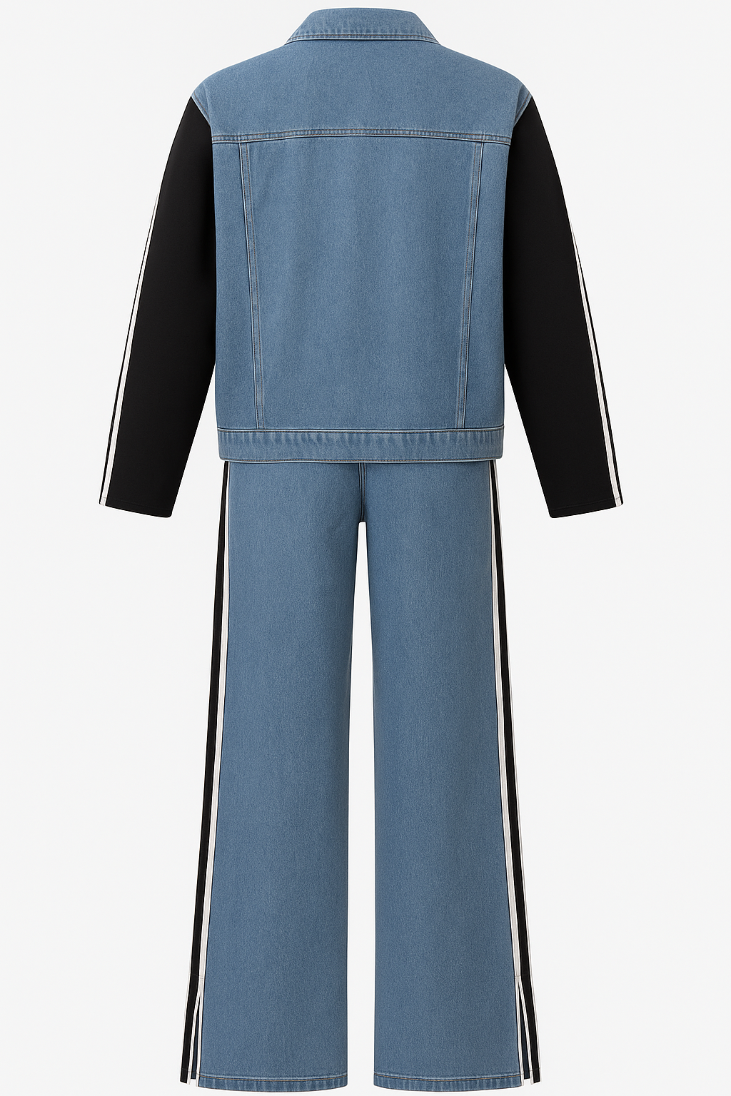 Set sudadera denim con mangas deportivas